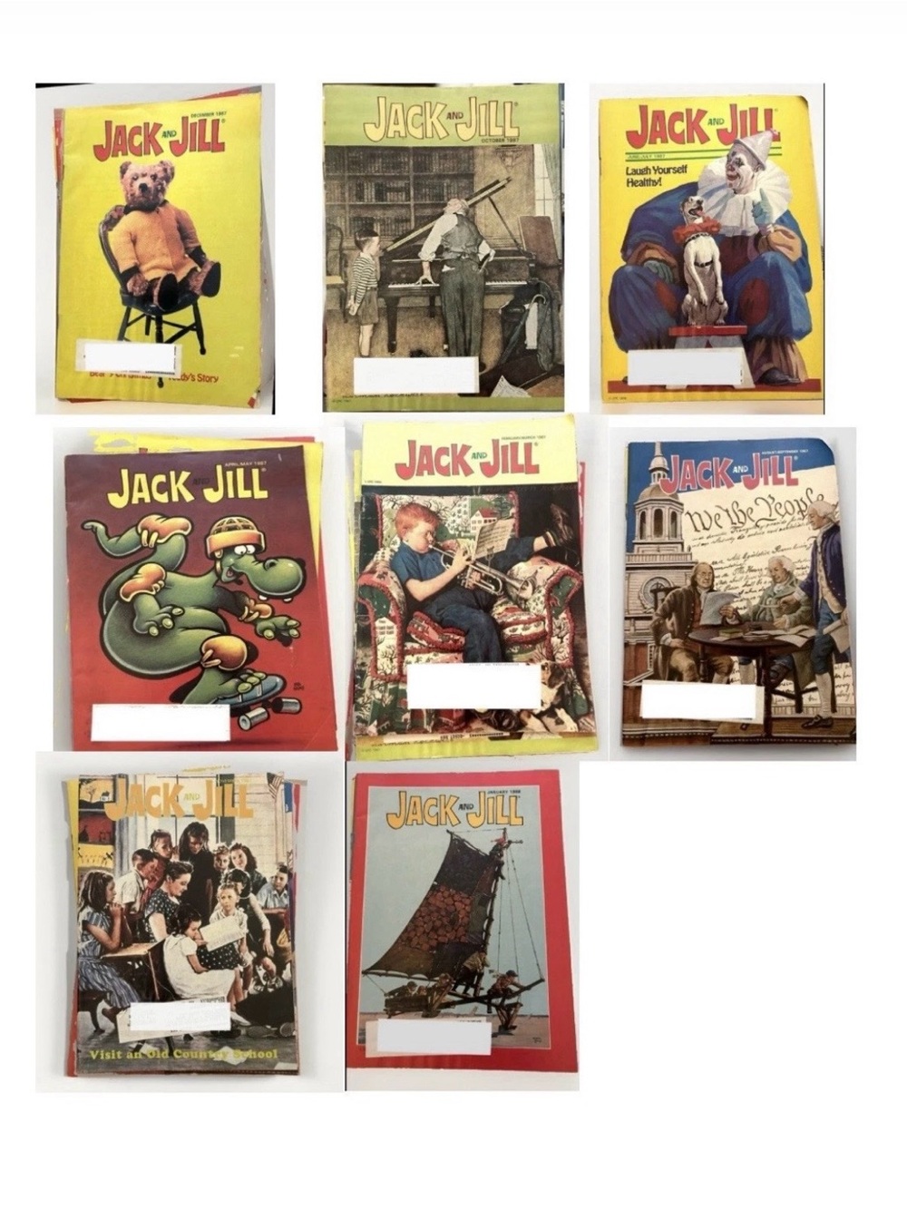 Jack and Jill Magazine Lot Of 8 Illustrated Children's Issues from 1987-1988